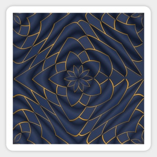 Golden pattern on blue background filling the frame. Sticker